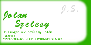 jolan szelesy business card
